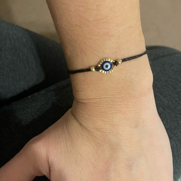 Handmade Evil Eye Silver Plate Bracelet - Picture 7 of 10